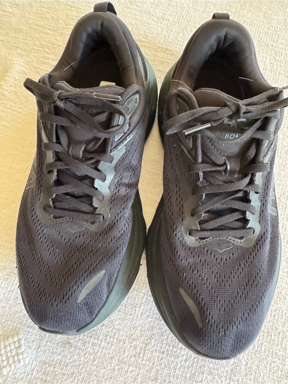 HOKA ONE ONE Rincon 4 Men’s Cushioned Ultra-Light Athletic Shoe Black/Black 9.5
